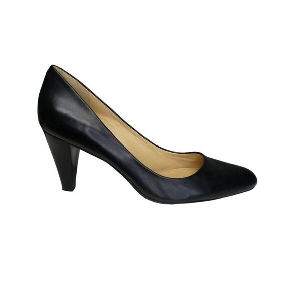 ECCO Women's Size 40 EU/9-9.5 US Black Pump Heel Comfort Slip-On‎ Leather Career - Picture 1 of 9